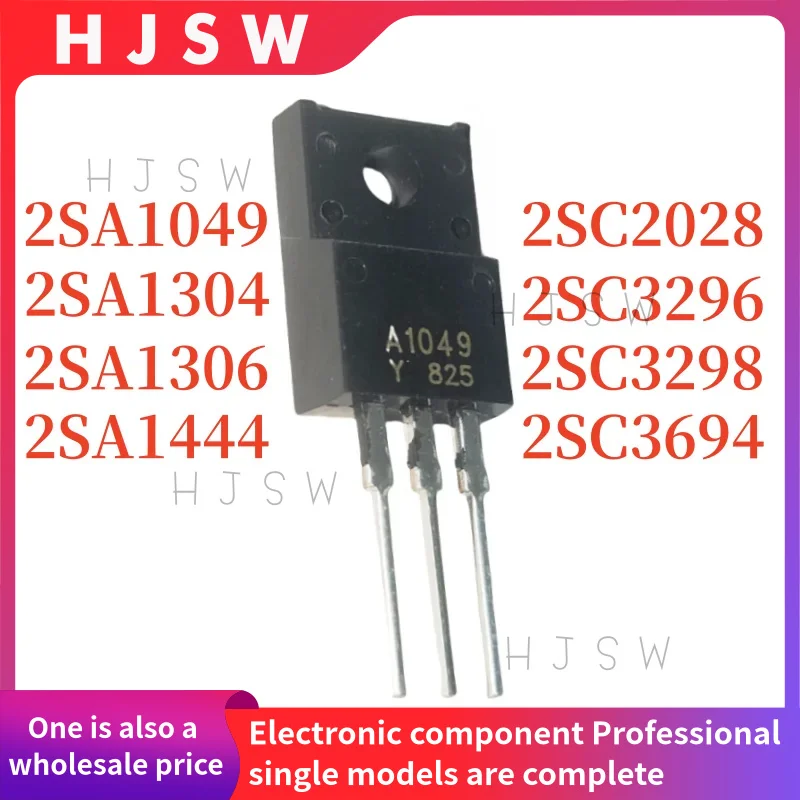 10PCS 2SA1049 A1049 2SC2028 C2028 2SA1304 A1304 2SC3296 C3296 2SA1306 A1306 2SC3298 2SA1444 A1444 2SC3694 TO-220F electronics IC