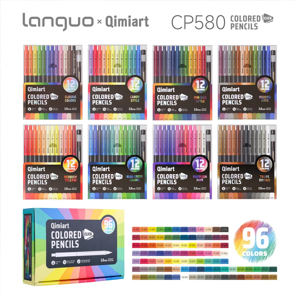 languo-96-12-colors-click-colored-pencils-30mm-soft-oily-lead-mechanical-pencils-for-kids-art-office-school-supplies-stationery