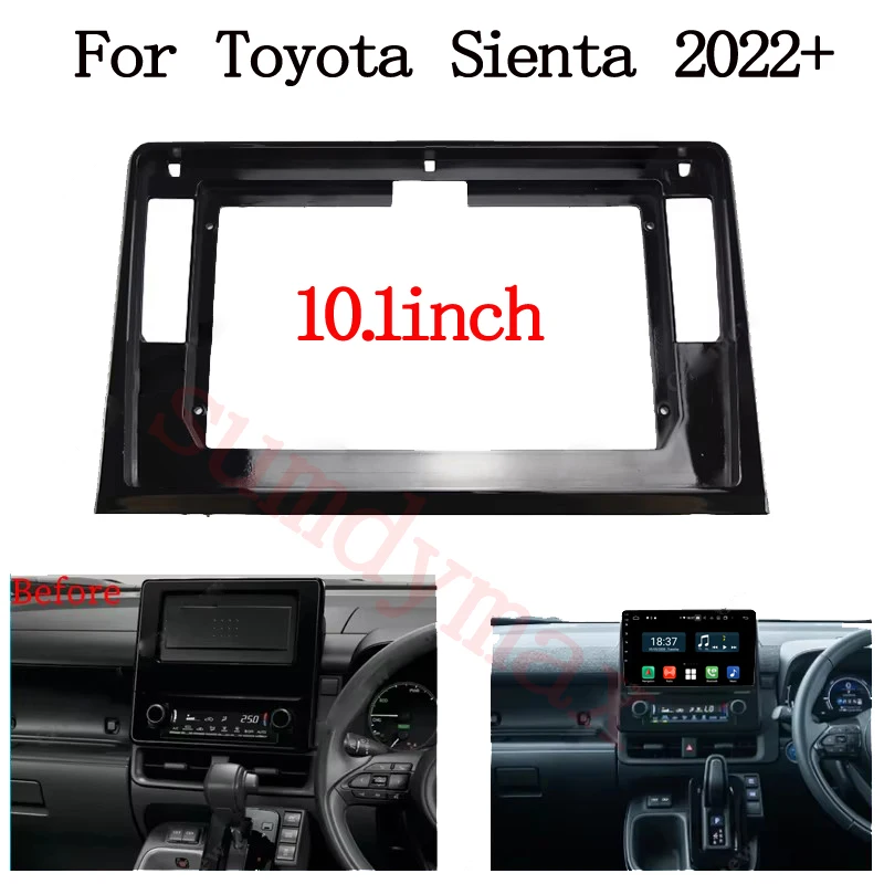 10.1 inch Car Radio Fascia for Toyota Sienta RHD 2022 2023 Stereo Player Install Surround Panel Dash Kit GPS Frame