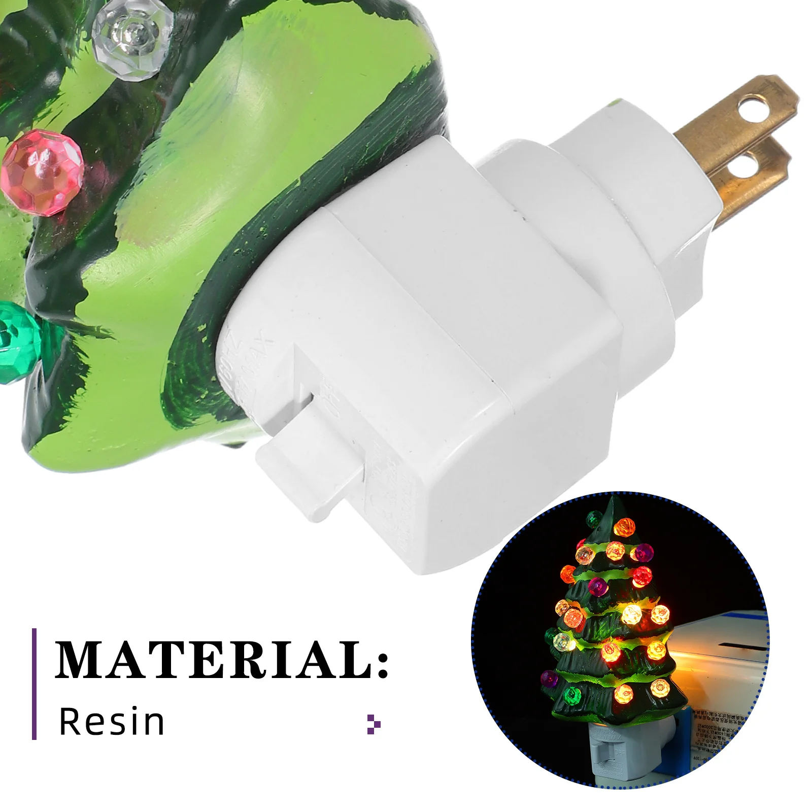 Kerstboom Nachtlampje 3D Roterende Stekker 360° °   Draaibare basis hars led-decor voor slaapkamer badkamer keuken kinderkamer vakantie