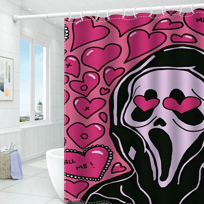 conjunto-de-cortina-de-banheiro-sem-diamante-para-dormitorio-padrao-death-god-a-prova-d'agua-e-anti-molde-tela-de-privacidade-combinacao-de-acessorios-de-4-pecas