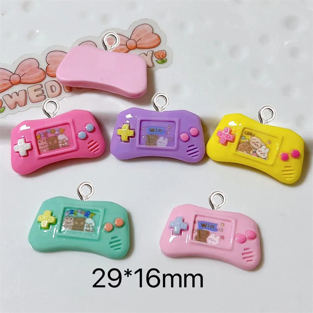 10Pcs Mini Game Machine Resin Charms Creative Earring Necklace Bag Keychain Decor Cartoon Pendant DIY Trendy Jewelry Accessories