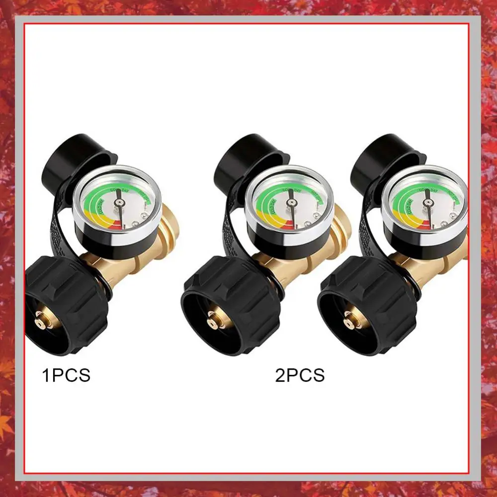 Propane Tank Gauge Level Indicator QCC1/Type 1 Connection Gas Pressure Meter for BBQ Gas Grill Cylinder RV Camper and More