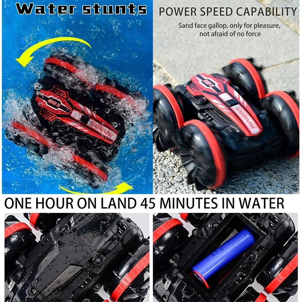 Amphibious RC Car Remote Control Stunt Car Vehicle Double-sided Flip Driving Drift Rc Cars Outdoor Toys for Boys Electric Gift