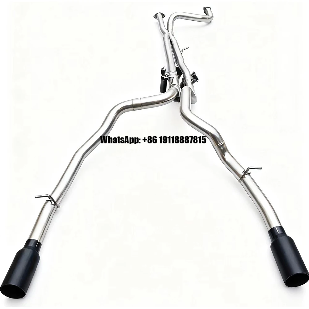 for Dodge RAM 1500 6.2L Stainless Steel Mirror Polished Straight-Through Mid-Rear Section Valved High-Performance Exhaust System