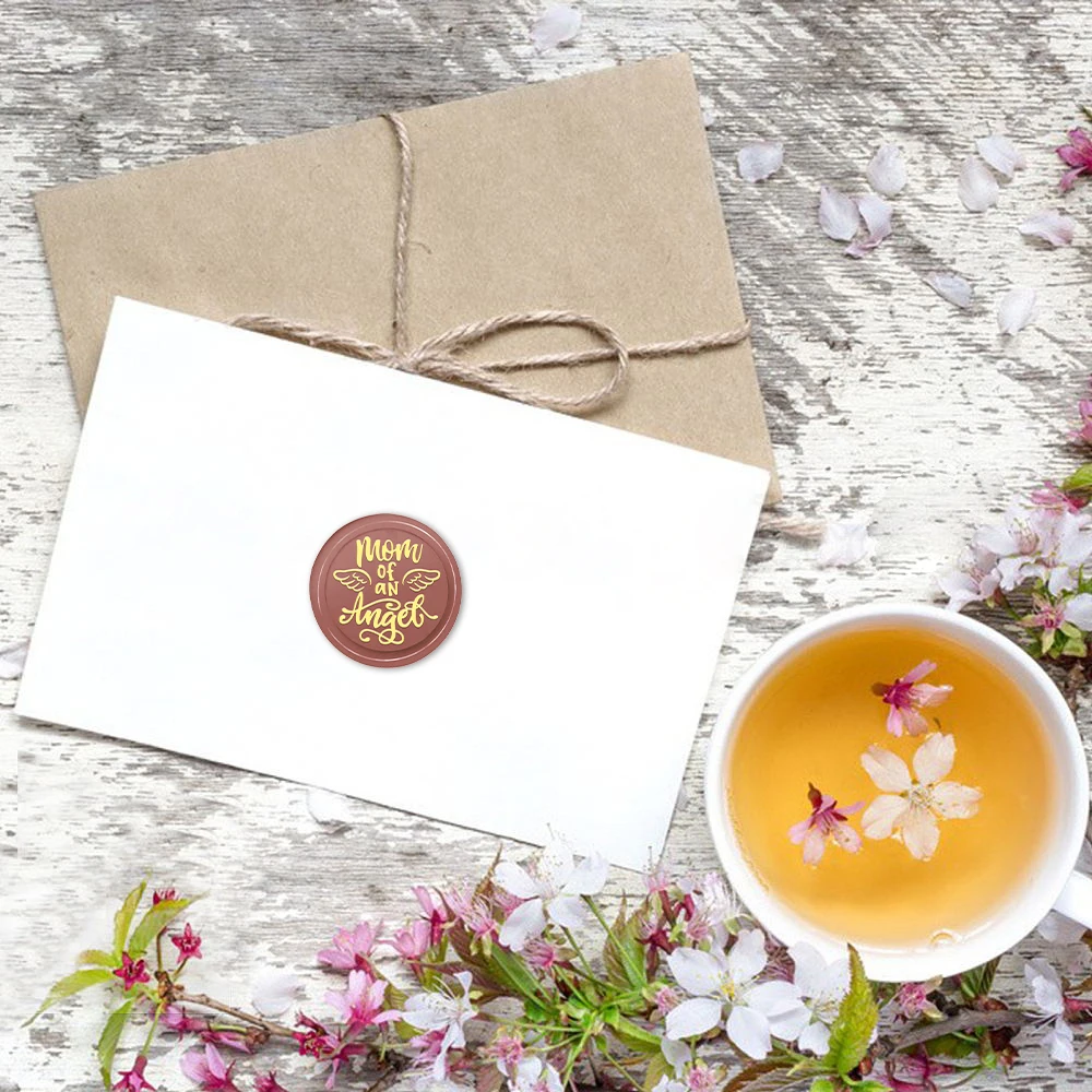 Mother's Day Wax Seal Stamp Set - 4 Copper Heads + Wooden Handle + 24 Colors Wax Seal Beads Kit for DIY Envelopes Invitations view 4