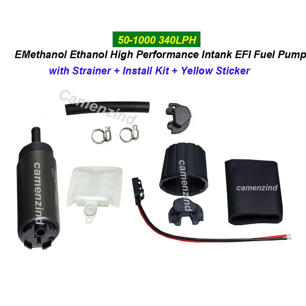 

Universal 50-1000 340LPH 501000 EMethanol Ethanol High Performance Intank EFI Fuel Pump +Install Kit Ethanol+ Yellow Sticker