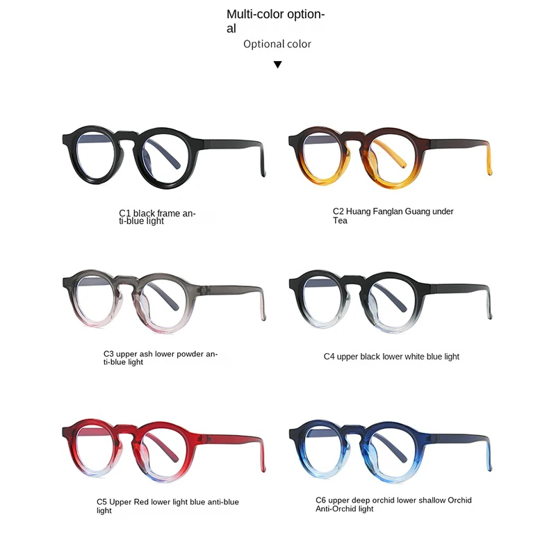 مكافحة نظارات الضوء الأزرق عالية الجودة النظارات المستديرة النساء الرجال الترفيه في المنزل النظارات الضوء الأزرق حجب رجل سيدة النظارات #6