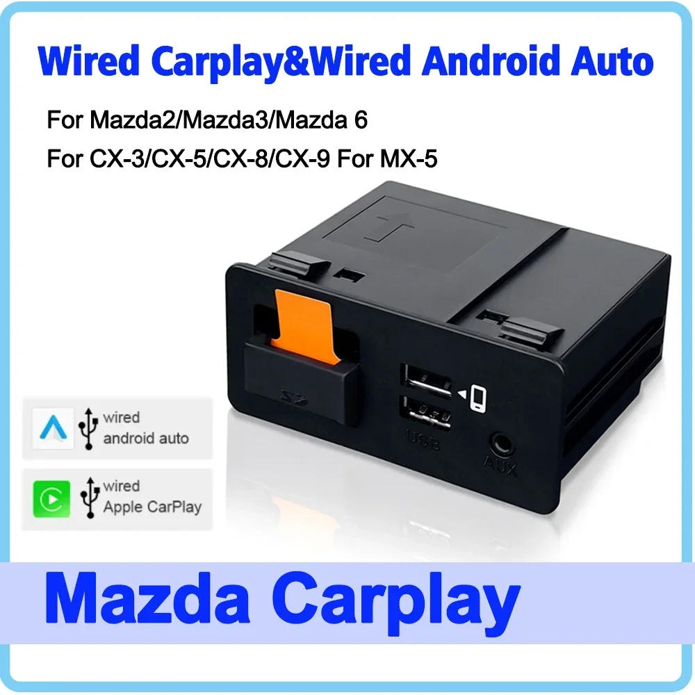 Upgrade CarPlay Android Auto USB Hub Adapter for Mazda CX3 CX5 CX8 CX9 MX5 2 3 6 miata TK78669U0C For Mazda Retrofit Kit