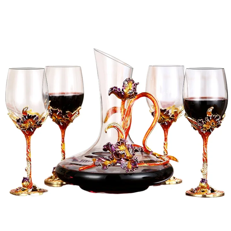

:Glass Red Wine Goblet European Style Wine Rack Home Decoration Wine Glasses Suit Wedding Gift