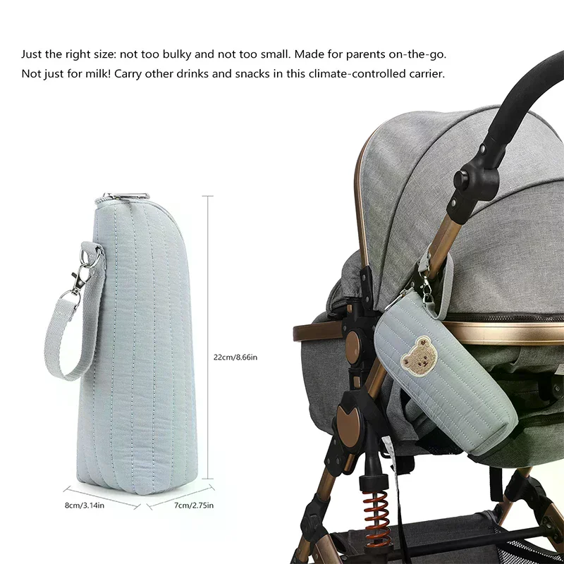 Tas Botol Bayi Terisolasi, Gaya Beruang yang Menggemaskan, Tempat Botol Bayi Termal, Tas Pengangkut ASI, Mudah Dibersihkan
