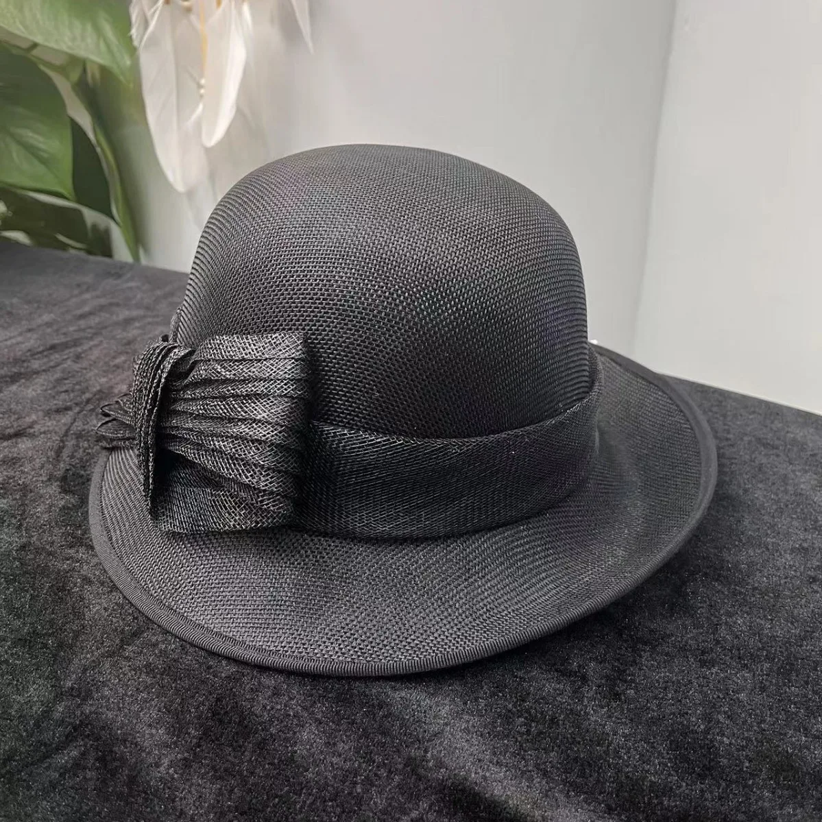 2024 new noble elegant fashion banquet linen hat outdoor fashion sunhat top hat Hepburn style fashion hat