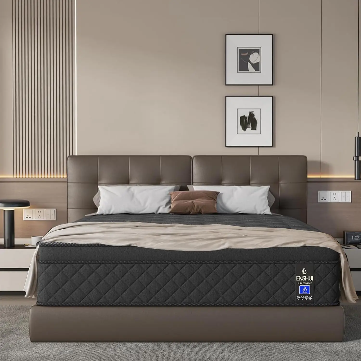 14 Inch Full Size Mattress, Medium Firm Hybrid with Motion Isolation | Cooling Gel & Pressure Relief, Medium Firm, Customized