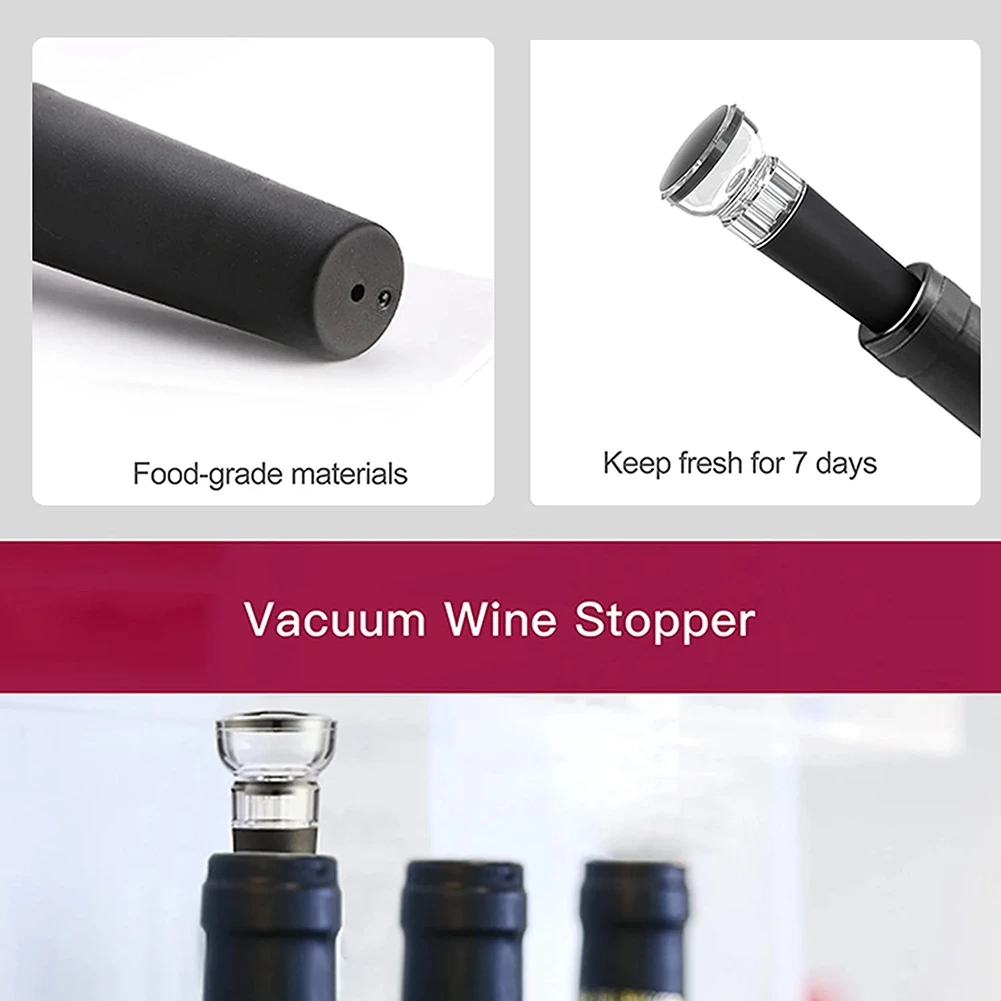 F-F 1 Set Wine Bottle Opener Red Wine Manual Corkscrew With Foil Cutter, Wine Aerator Pourer, Vacuum Stoppers, Self-Pulling Reus