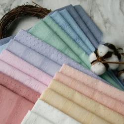 Pure Color Embroidery Jacquard Cotton Fabric Summer For Dress Soft Delicate Thin Wholesale Cloth Diy Sewing Material