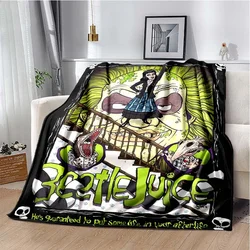 Beetlejuice Movie Fashion Blanket Retro Horror Flannel Throw Blanket Warm Plush Blanket Bedroom Living Room Sofa Picnic Blanket