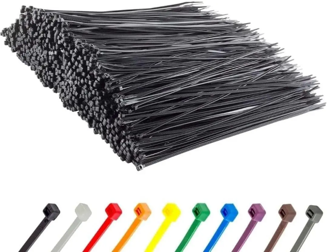 

14 Inch Black Zip Ties, 1,000 Bulk Pack, 50lb Strength, UV Resistant Long Nylon Cable Ties, Self-Locking 14" Tie Wraps