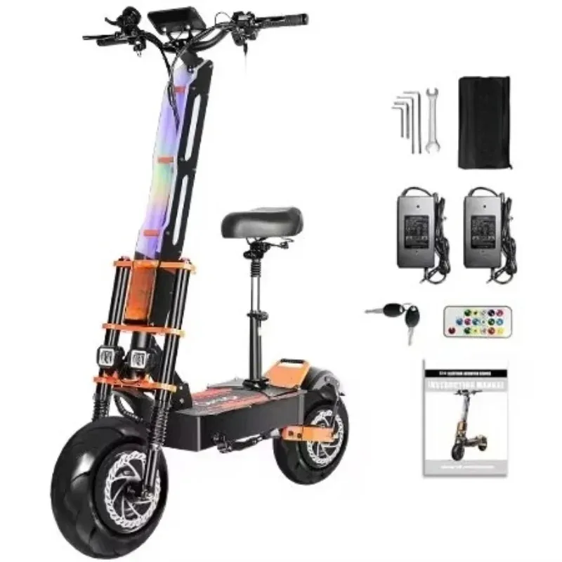 

High-performance off-road scooter electric adult 8000 watts dual motor 60v 35Ah full suspension seat