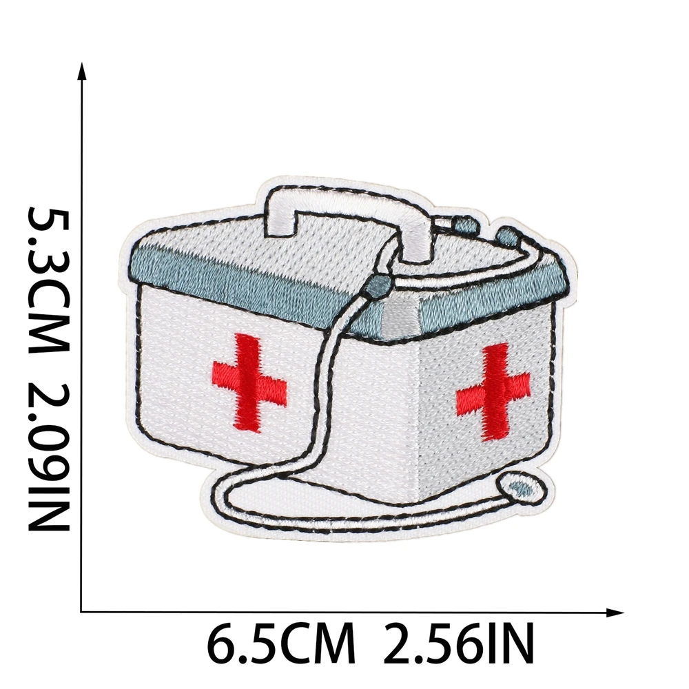 Hot 1pcs Patch Medical Hospital Stickers Iron On Patches for Clothing Sewing Embroidery Fusible Applique Badge Decoration Stripe