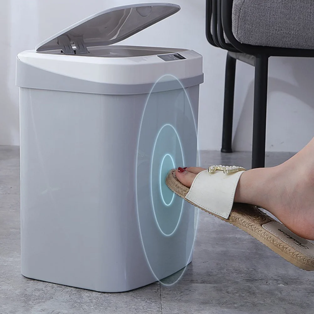 

15L Smart Sensor Trash Can Grey Automatic Touchless Garbage Bin For Kitchen Bathroom Office 4 Gallon Waterproof Design Motion