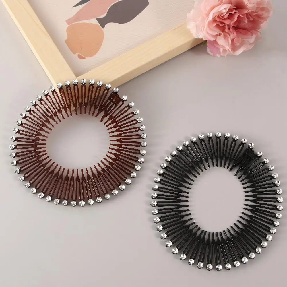 

1PC Plastic Full Circle Stretch Diamond Flexible Comb Teeth Headband Hair Band Clip Face Wash Fixed Wig Accessories