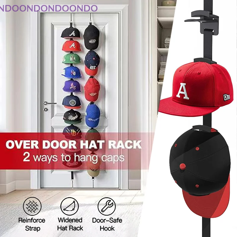 

Hanger for Home Organization,Two-Way Door Hat Rack Baseball Cap Organizer with Display Hooks