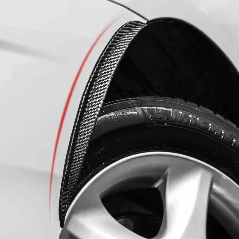 Carbon Fiber Rubber Wheel Eyebrow, Universal Fender Flare Extension Protective Trim