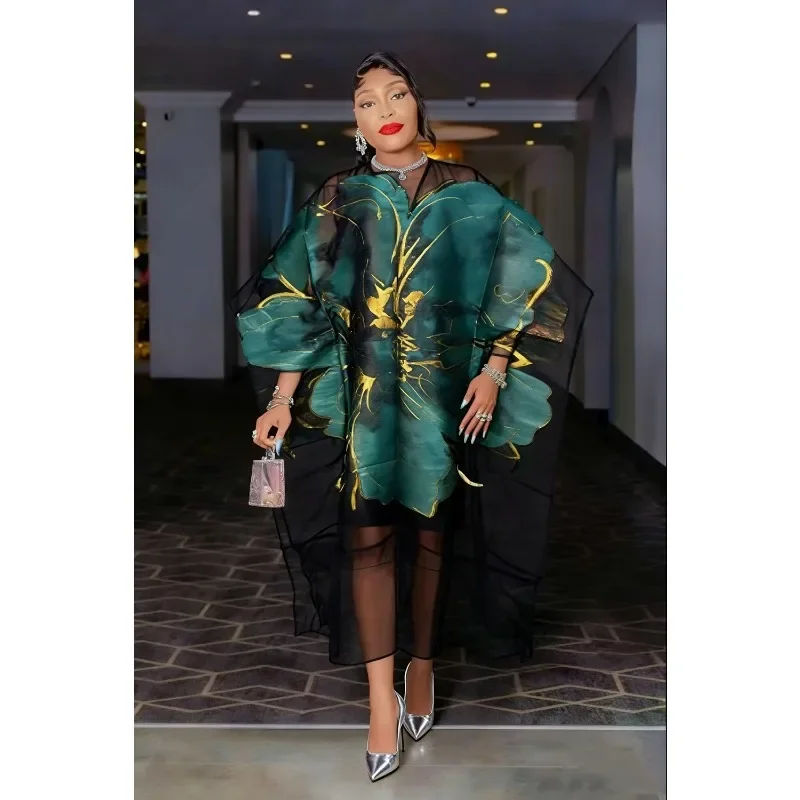 African Attire For Women Abaya Embroidery Plus Size Elegant Party Church Dress