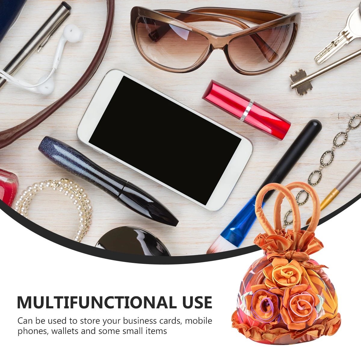 

Lace Women Bag Unique Flower Shape Evening Tote Clutch Bucket Purse Storage Phone Wallet Gifts Travel Shopping Daily Use