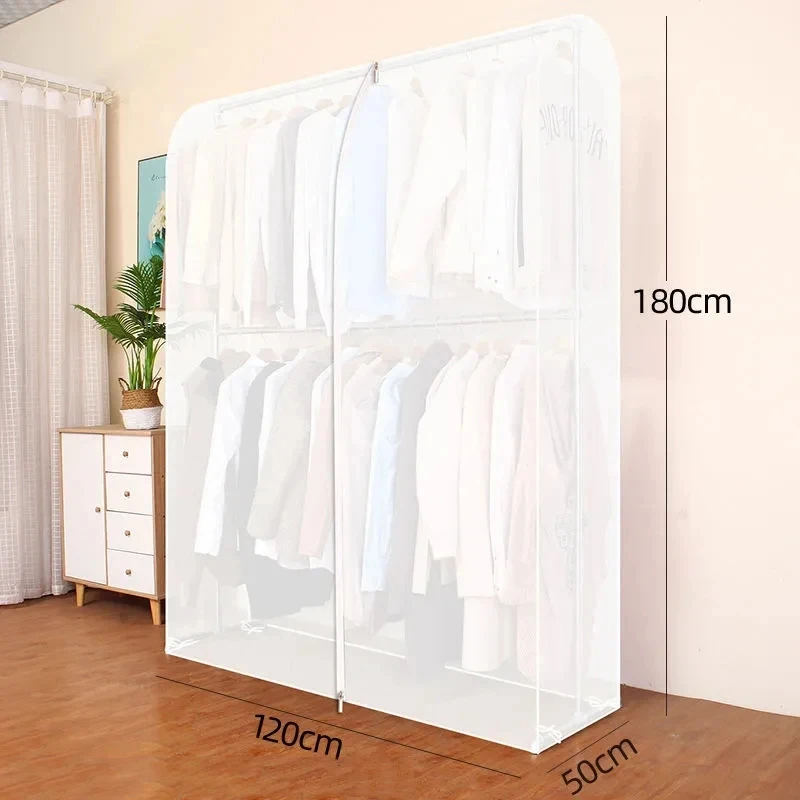 

Modern Style Coat Rack Dustproof Cover Household Floor-standing Clothes Drying Dust Bag Transparent Plastic Clothing Storage Bag