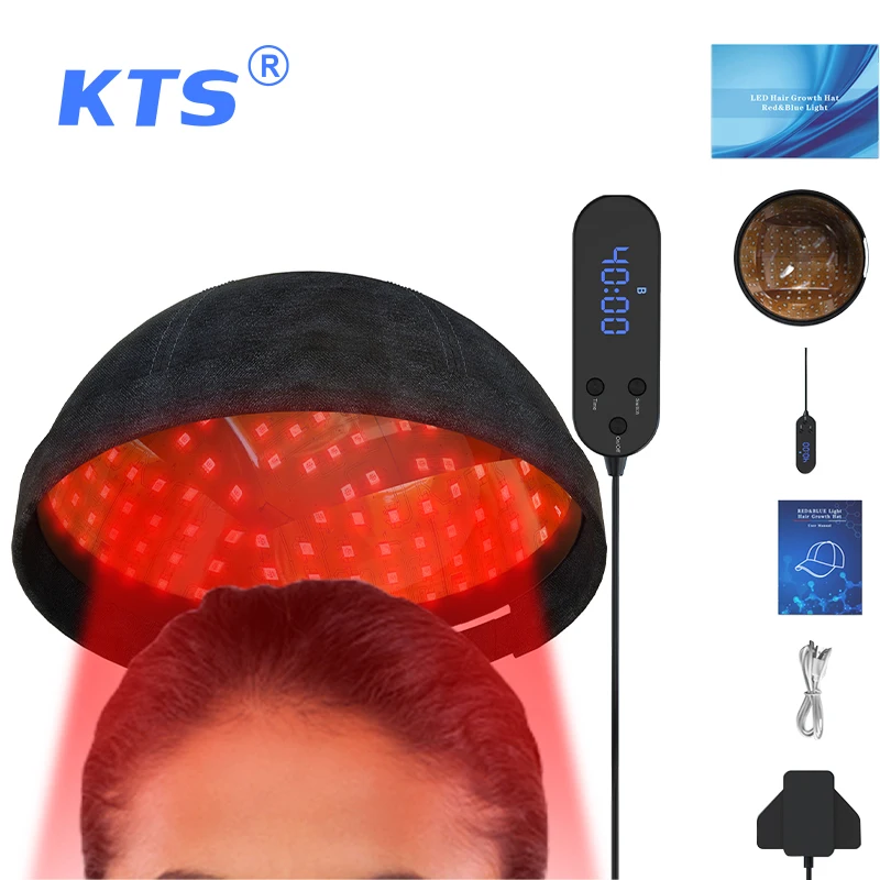 KTS Hair Growth Cap 118pcs Red Light Therapy for Hair Fast Growth Infrared 630nm 460nm Regrowth Anti Hair Loss Relax Scalp Care