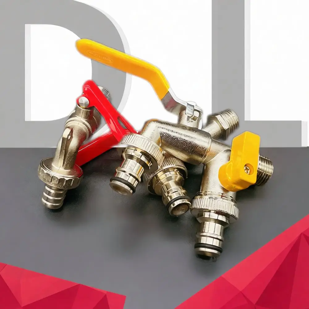 Zinc Alloy Dual Control Faucet One In Two Out Water Splitter Tap Washing Machine Garden Watering Spigot Connector