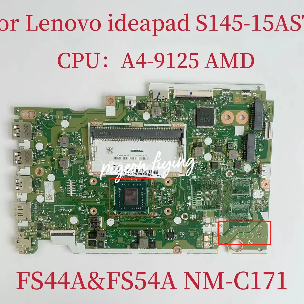 NM-C171 Mainboard for Lenovo Ideapad S145-15AST Laptop Motherboard 81N3 CPU: A4-9125 AMD FRU:5B20S41908 5B20S41907 100% Test Ok