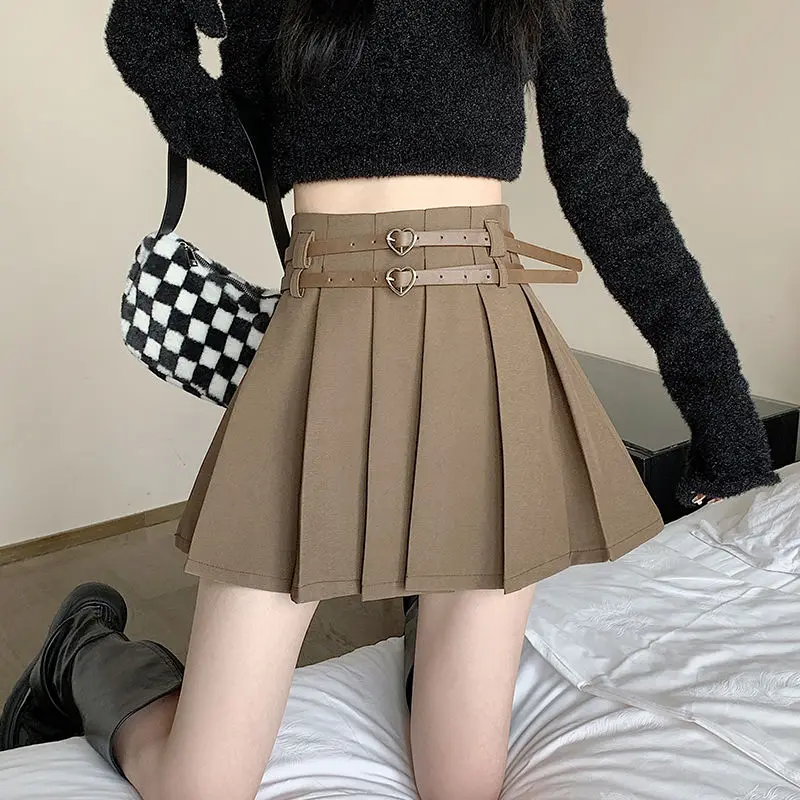 2023 New Spring Summer Thin Solid Color Temperament Pleated Patchwork Sweet A-line Skirt Youth Skinny Graceful Women\'s Clothing