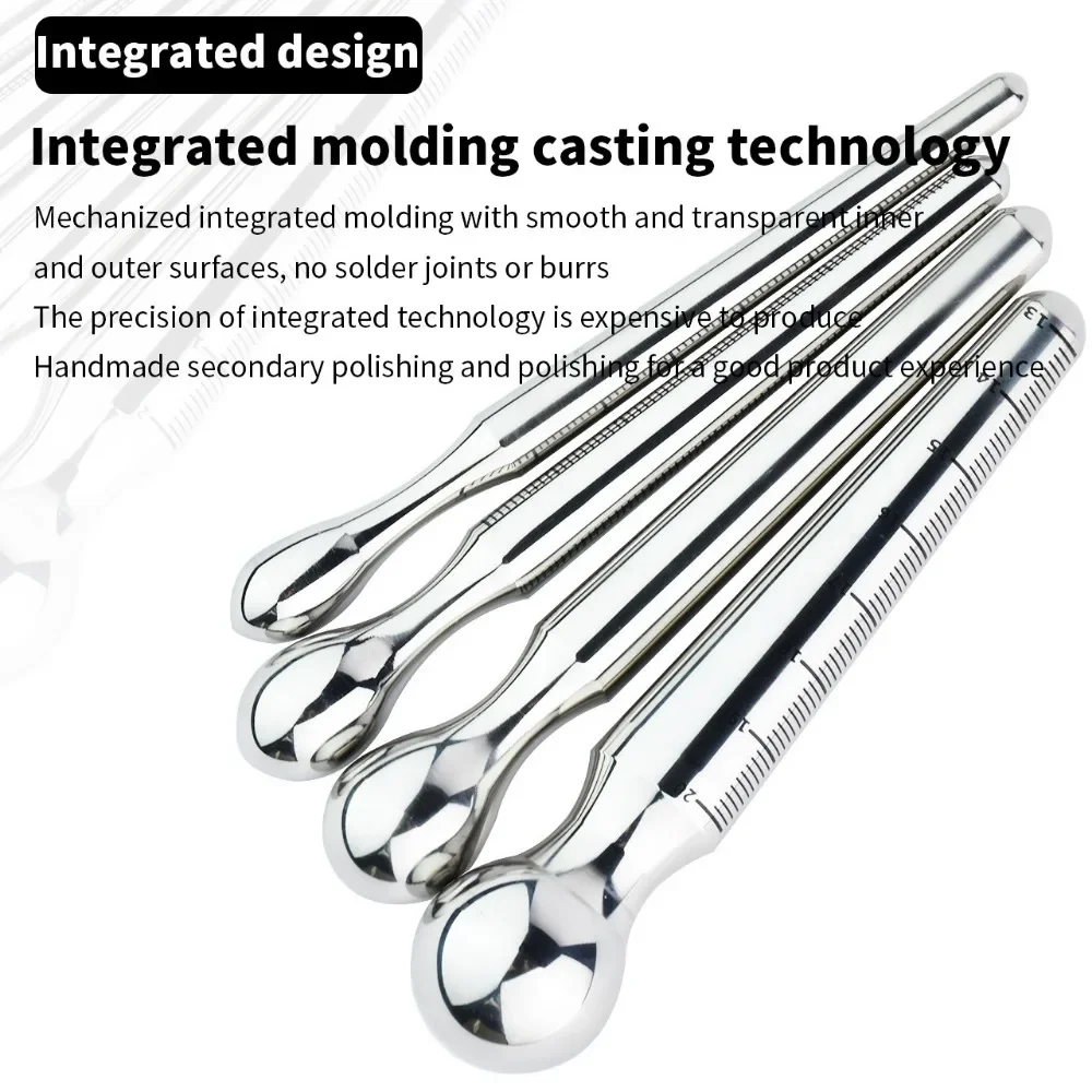 125MM Long Stainless Steel Urethral Dilator with Scale Penis Plug for Male Masturbator Penis Inserts Stimulation SexToys for Men