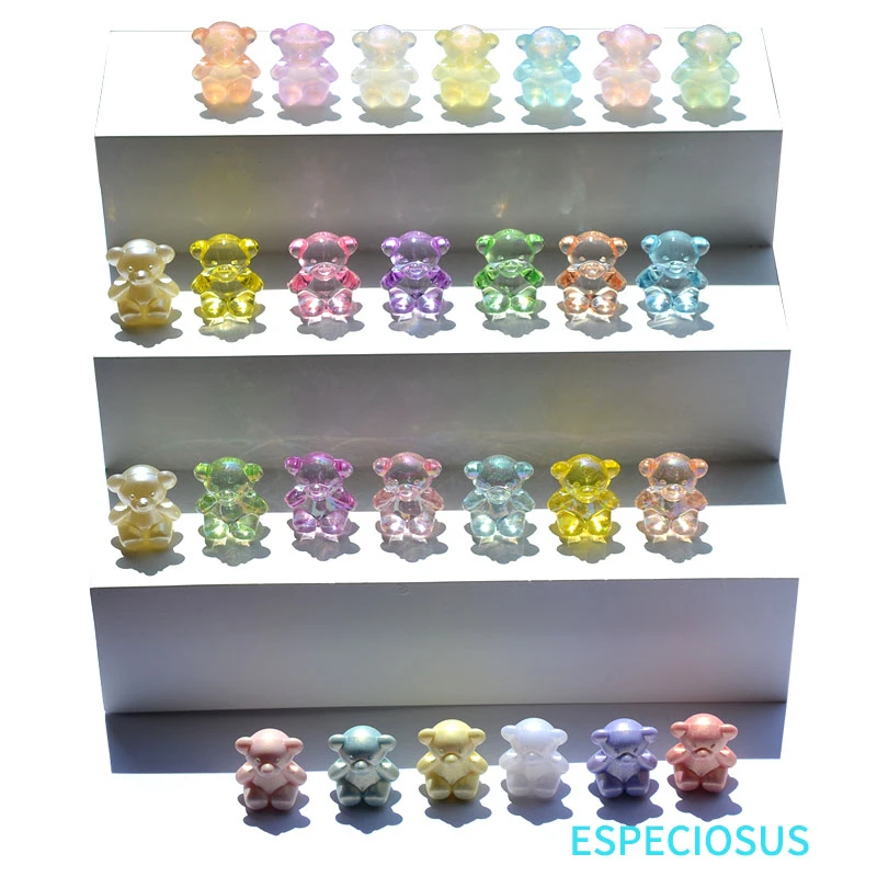 Multi Color Cute Bear Beads 19MM Lovely Acrylic Charms For Bracelet Making Departments DIY Fashion Jewelry Making Accessories