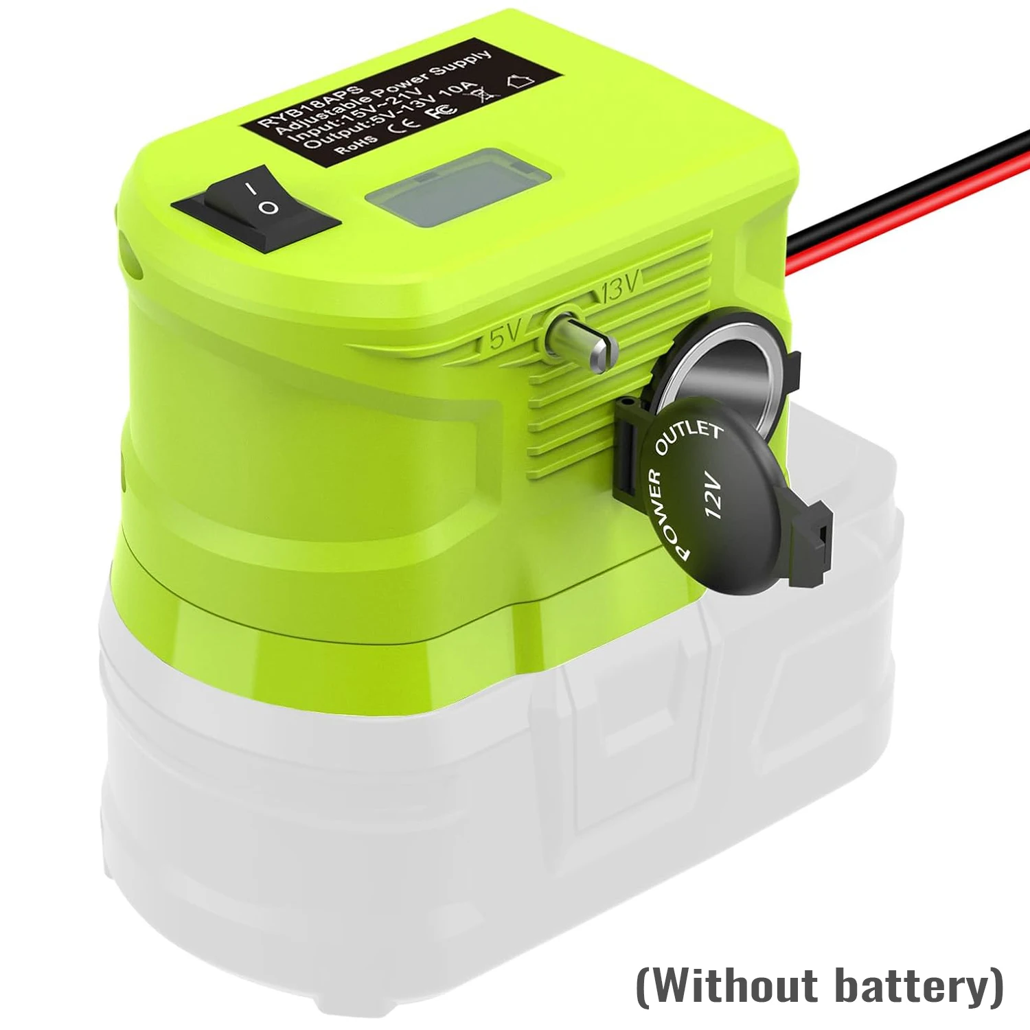 18V To 12V Step Down Converter For Ryobi 18V Li-ion Battery Power Wheel Adapter Voltage Reducer Transformer with Cigarette Light