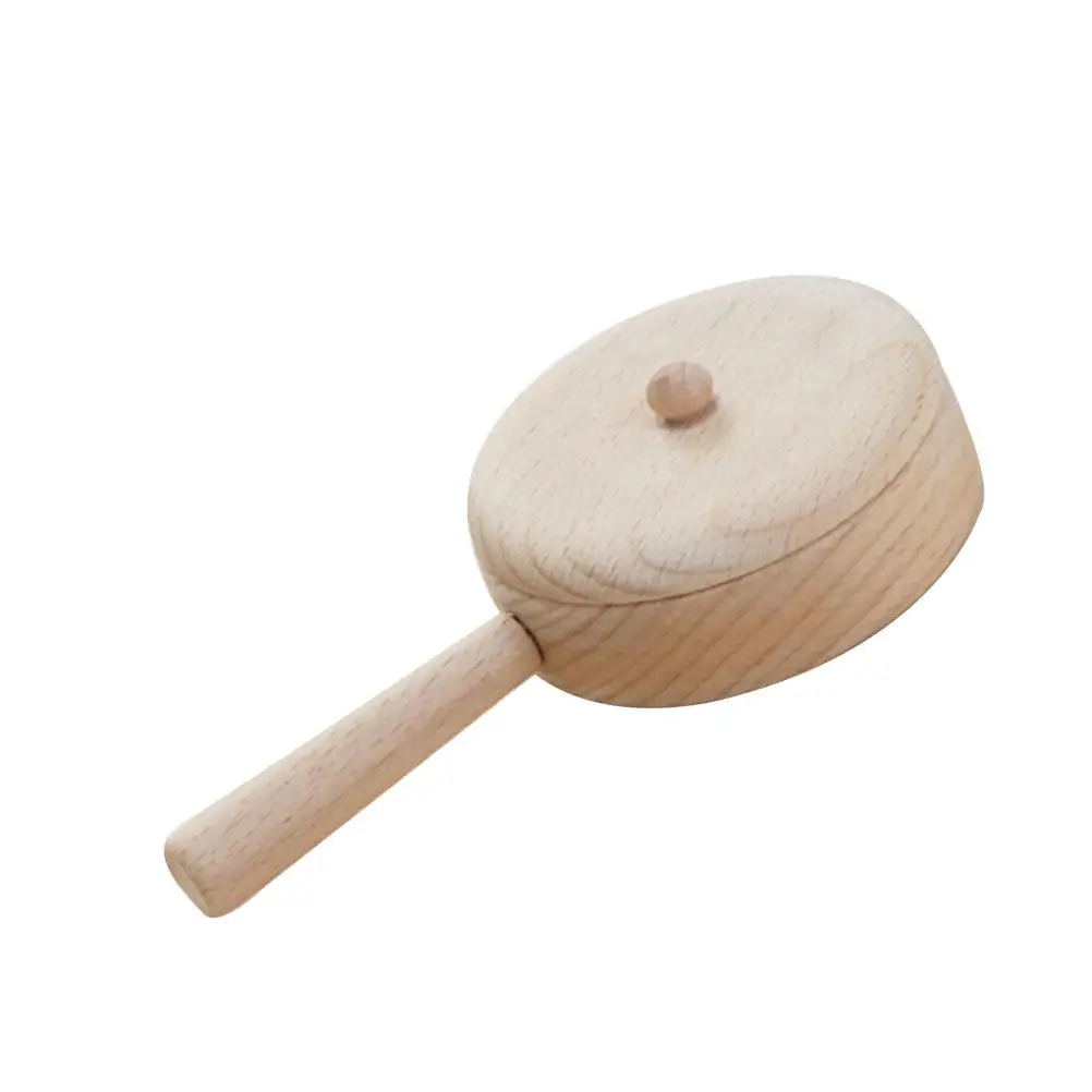 1Pcs Wooden Simulation Kitchen Interactive Toy For Early Childhood Education Christmas Stocking Fillers Mini Pan