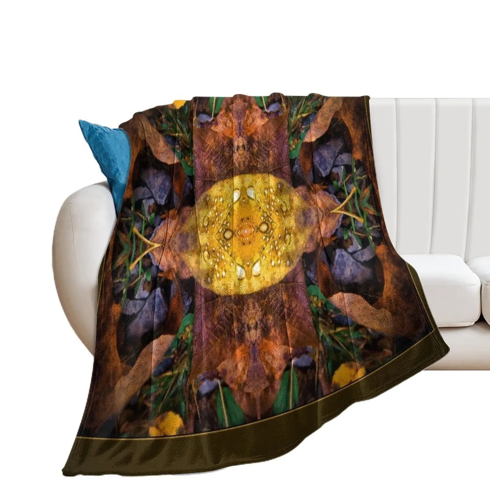 

Native Leaf Rain Collage, Nature Abstract Throw Blanket For Sofa Thin Cute Plaid warm winter Blankets