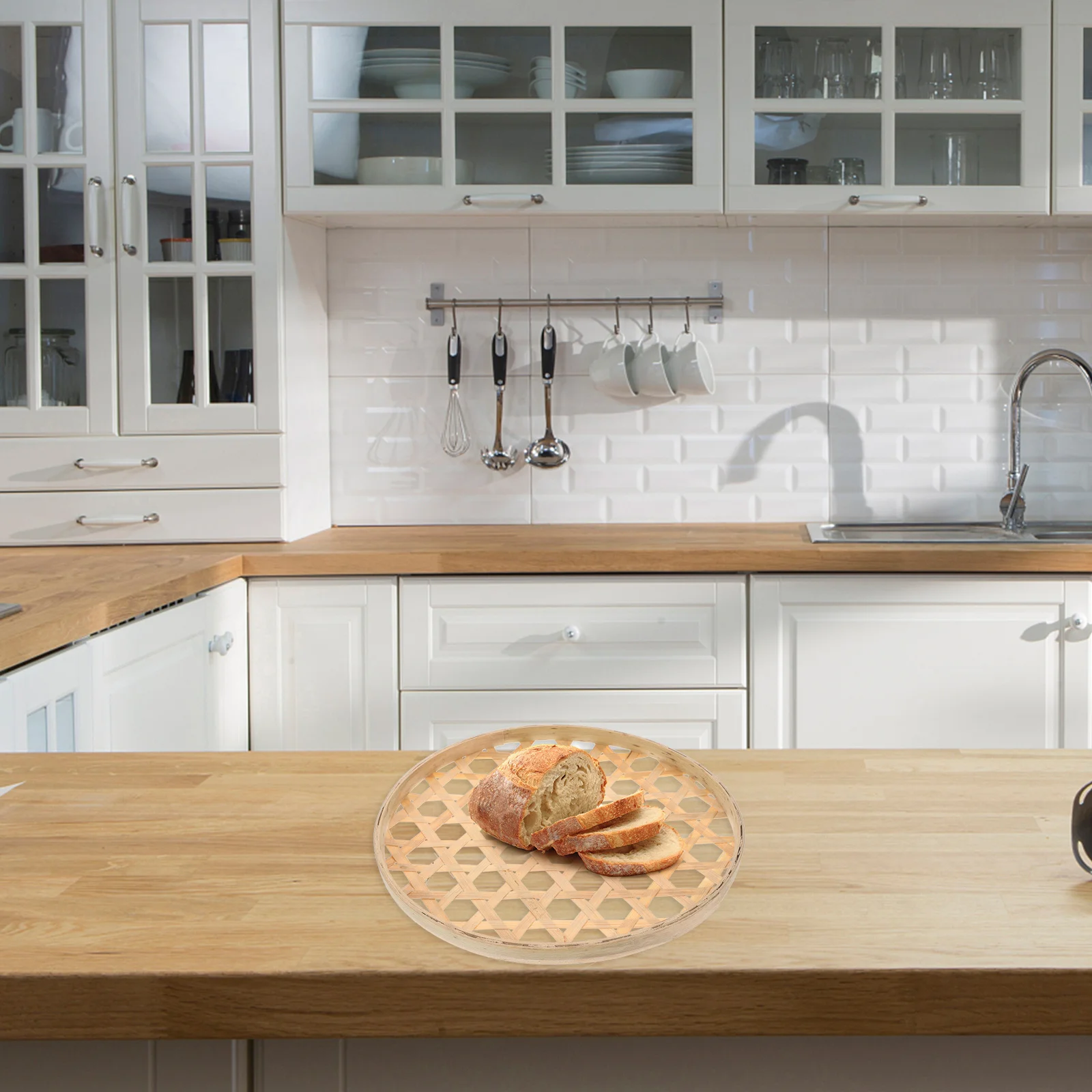 

Bamboo Colander Storage Basket Multipurpose Household Organizer Material Bamboo Weaving Sieve for Food