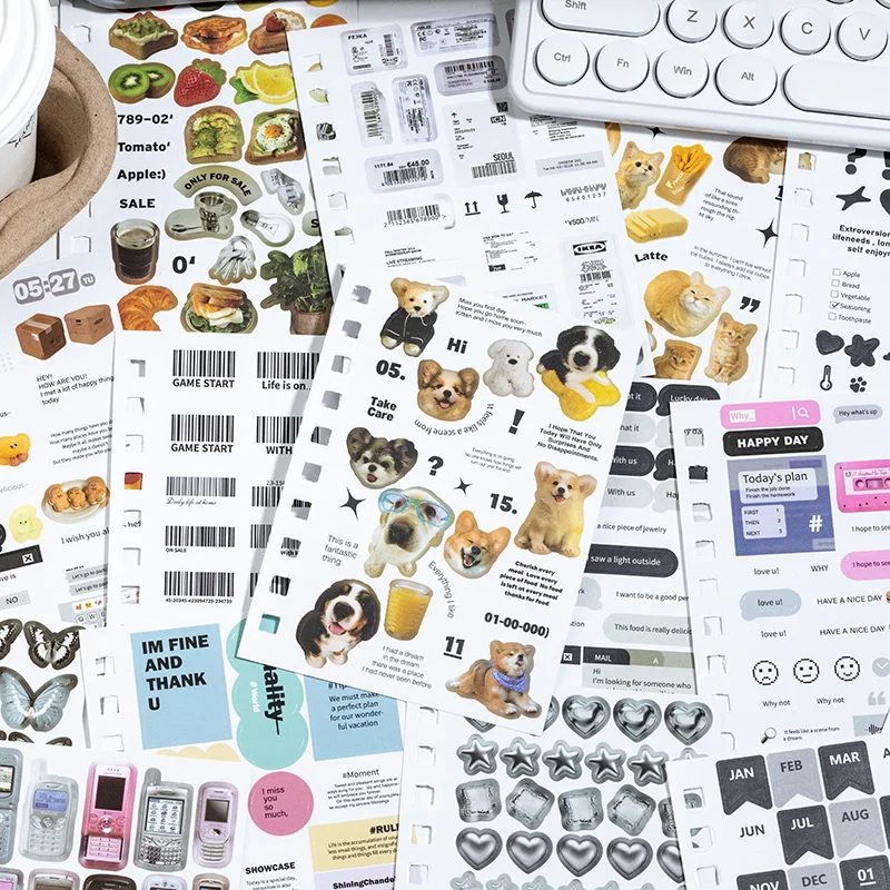 60 sheets/Piece Time Memories Decorative Sticker Book Laptop Journal Photocard Stickers Kids Gift School Stationery