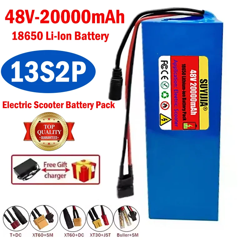 

Powerful Durable 13S2P 48V 20Ah Lithium Battery Pack 1000W Is Suitable for M365 Electric Scooter with Built-In BMS 18650 Battery
