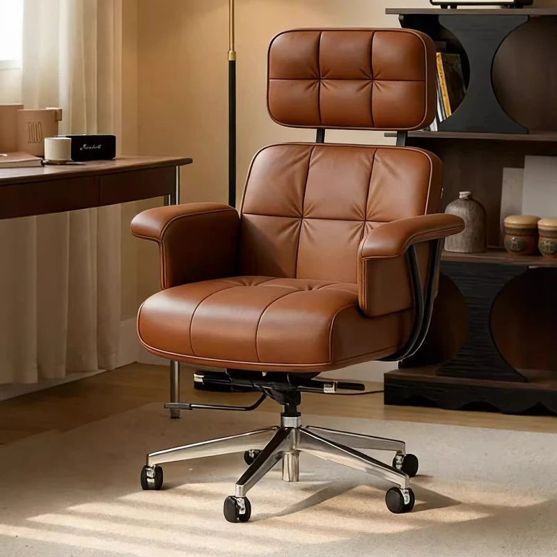 

Leather Ergonomic Office Chair Computer Luxury Designer Backrest Office Chair Wheels Swivel Sillas De Oficina Home Furniture