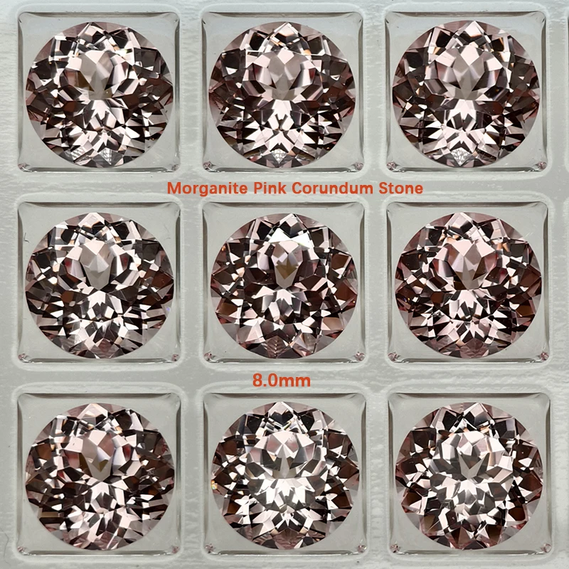 

New Morganite Pink Corundum Stones Round Cut Top-Grade Loose Gemstones Suitable for Jewelry Making & DIY Craft Projects