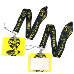 Snake Cobra Kai Anime Lanyard Badge Holder ID Card Lanyards Mobile Phone Rope Keys Lanyards Neck Straps Keychain Key Ring