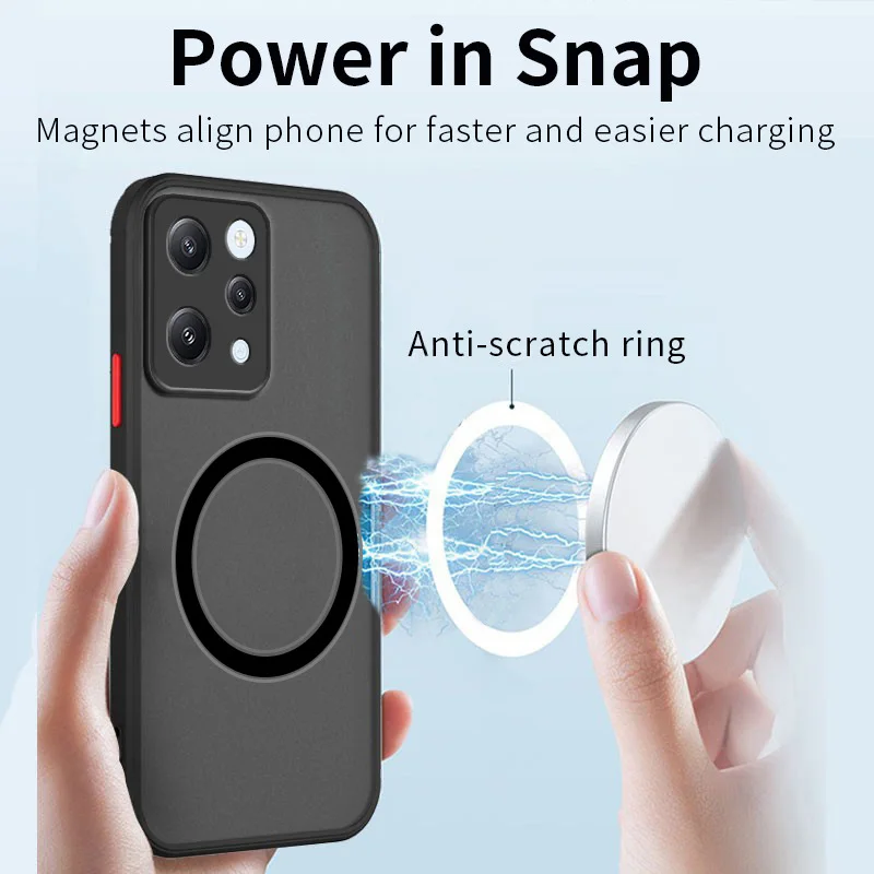 Translucent Magsafe Matte Phone Case for Xiaomi Redmi Poco X3 M3 M4 M2 Pro X5 X6 F5 M6 Pro M6Pro C50 C40 4G 5G Phone Cover