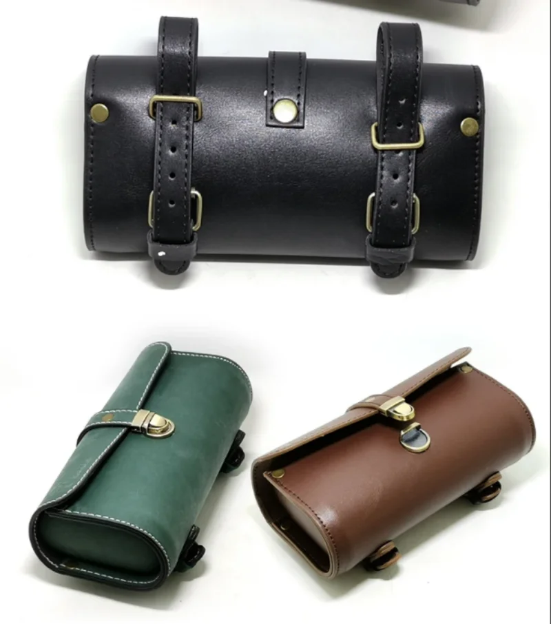 

Luggage Moto Universal P06 Bicycle Bags Brown/Black Motorcycle Saddle Bags PU Leather Motorbike Side Tool Pouch Tail Bag