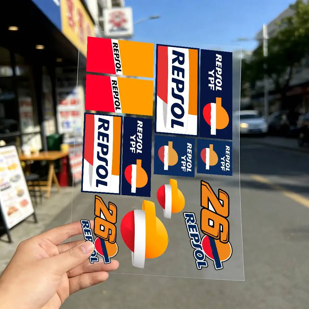 For repsol Motorcycle Reflective Stickers Waterproof Decals for Helmet Scooter Fuel Tank Toolbox Racing