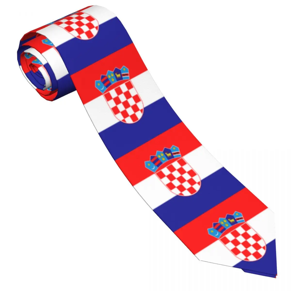 

Mens Tie Croatia Flag Emblem Neck Ties Stripe Kawaii Funny Collar Tie Custom DIY Leisure High Quality Necktie Accessories