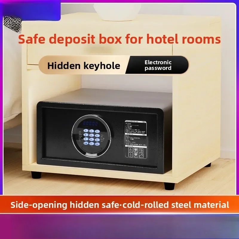 Caja Fuerte Resistente para Habitaciones de Hotel, Caja Fuerte Doméstica para Productos Personales, Pequeña, con Contraseña y Llave, Antirrobo, de Acero, con Cerradura de Contraseña